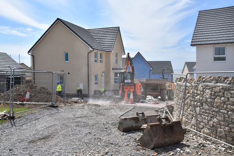 Construction work at The Rise, Ogmore-by-Sea