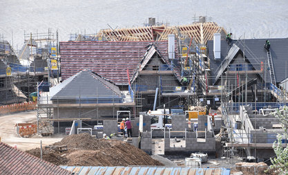 Busy construction site off Craig-Yr-Eos road in Ogmore-by-Sea